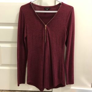 Dynamite long sleeve zip front bodycon tunic